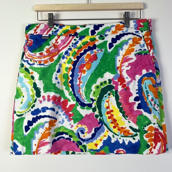 Polo Golf Ralph Lauren Skort Colorful OpArt Print Golf‎ Activewear Skirt 6 - Picture 1 of 9